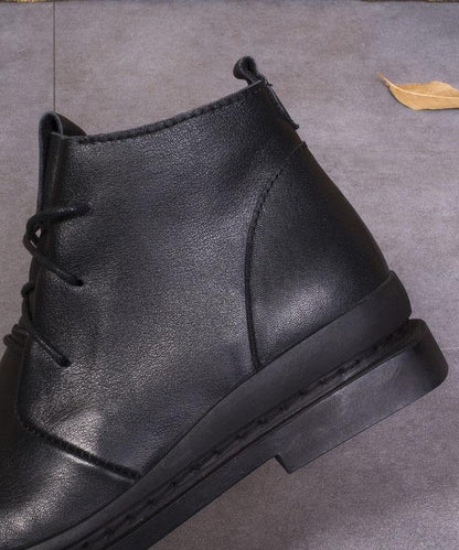 Chocolate Cowhide Leather Cross Strap Martins Boots