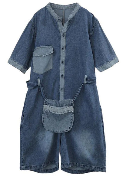 Modern Blue Pockets Shorts Jumpsuit Shorts Summer