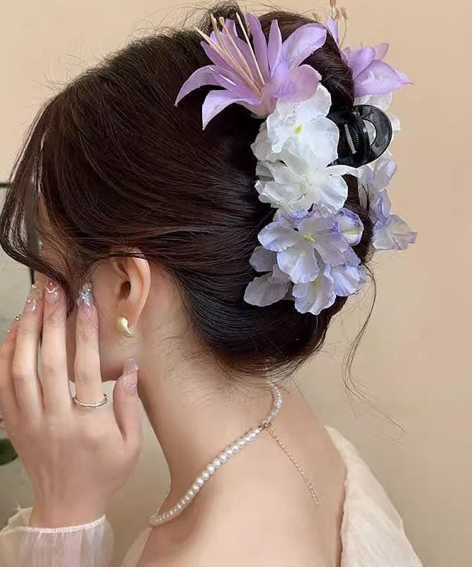 Fine Purple Plastic Shark Clamp Hairpin