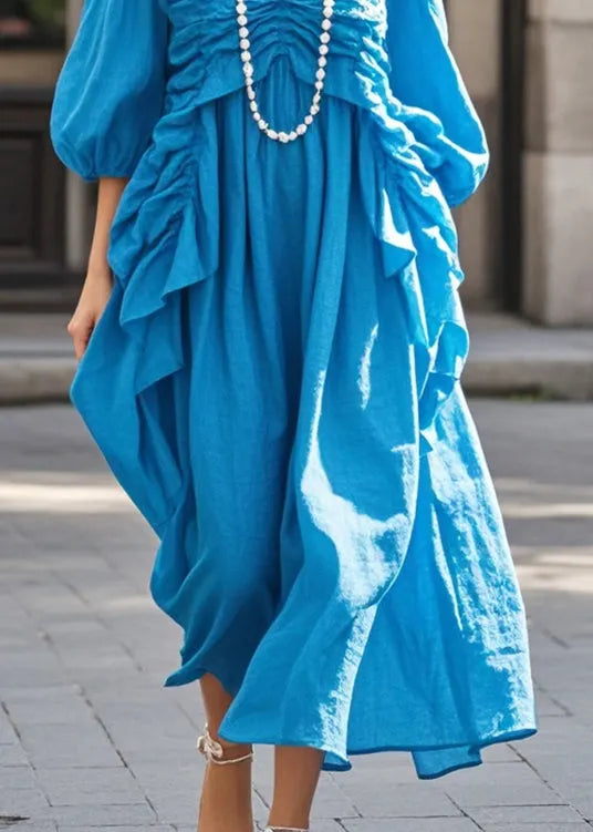 Diy Blue Oversized Wrinkled Cotton Dress Bracelet Sleeve
