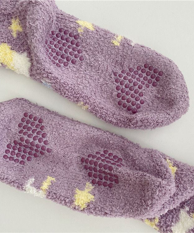Jacquard Thick Velour Mid Calf Socks