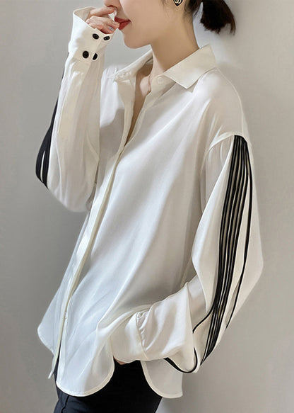White Peter Pan Collar Shirt Lantern Sleeve