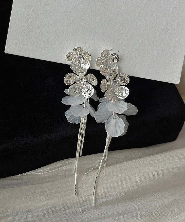 Style Silk Copper Alloy Acrylic Zircon Tassel Drop Earrings