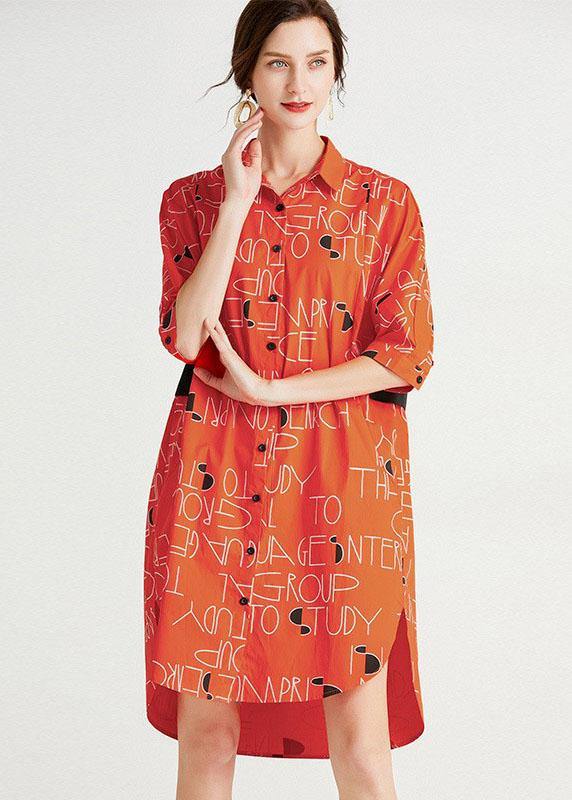Stylish Green Patchwork Print Button Fall Cotton Half Sleeve Dress