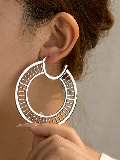 Geometric Hollow Color Drop Earrings