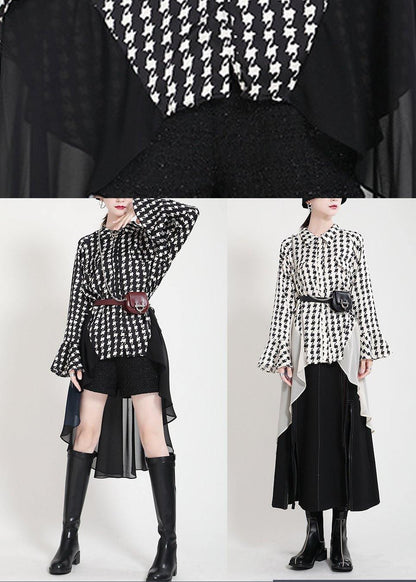 Unique White Print Patchwork Asymmetrical Design Trench Summer