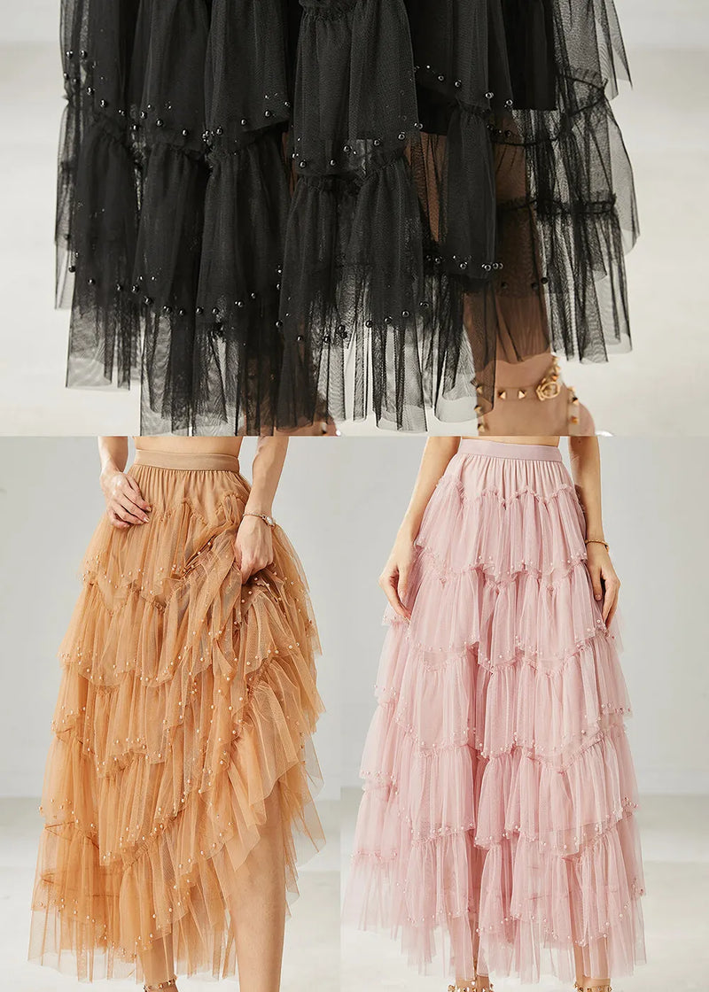Black Layered Tulle a Line Skirt Exra Large Hem Summer