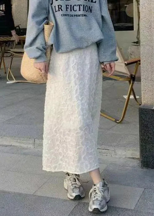 White High Waist Cotton Skirts Summer