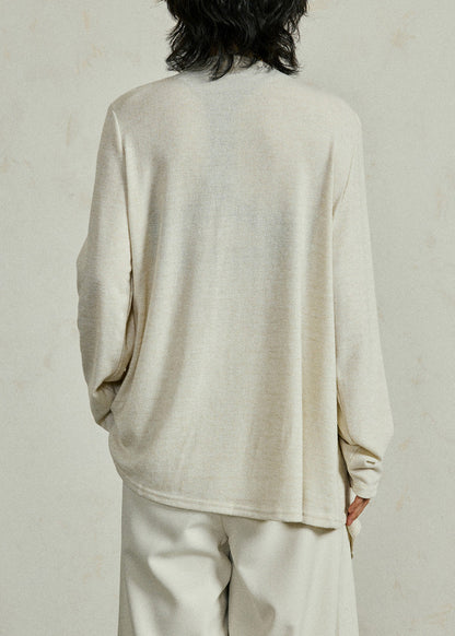 French White Asymmetrical Cotton Shirt Long Sleeve