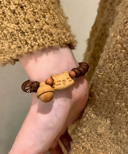 Brown Sandalwood Bodhi Charm Bracelet