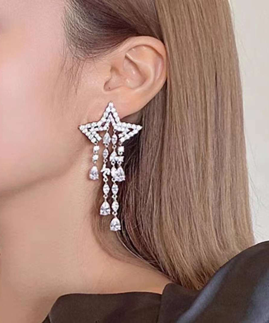 Tassel Earrings Meteor Zircon Long Exaggerated