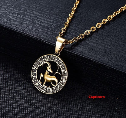 Celestial Zodiac Amulet Necklace
