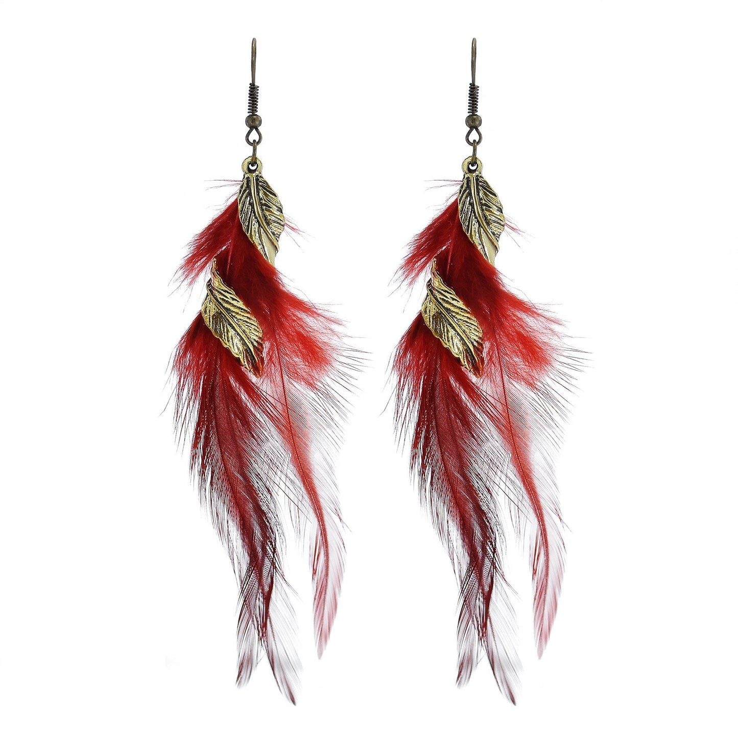 Chain Tassel Feather Earrings