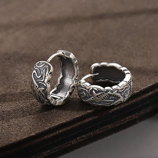 Fish Bone Pattern Copper Spiritual Earrings for Wealth & Luck