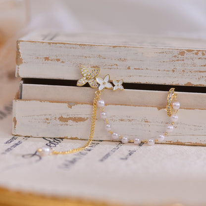 Daniella Flower Earrings Ear Cuffs