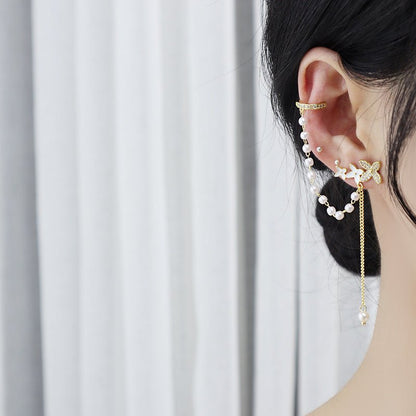 Daniella Flower Earrings Ear Cuffs