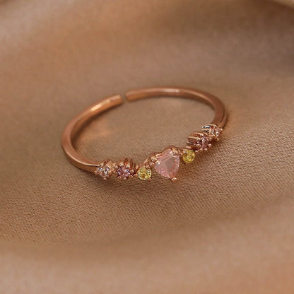 Flower Heart Ring