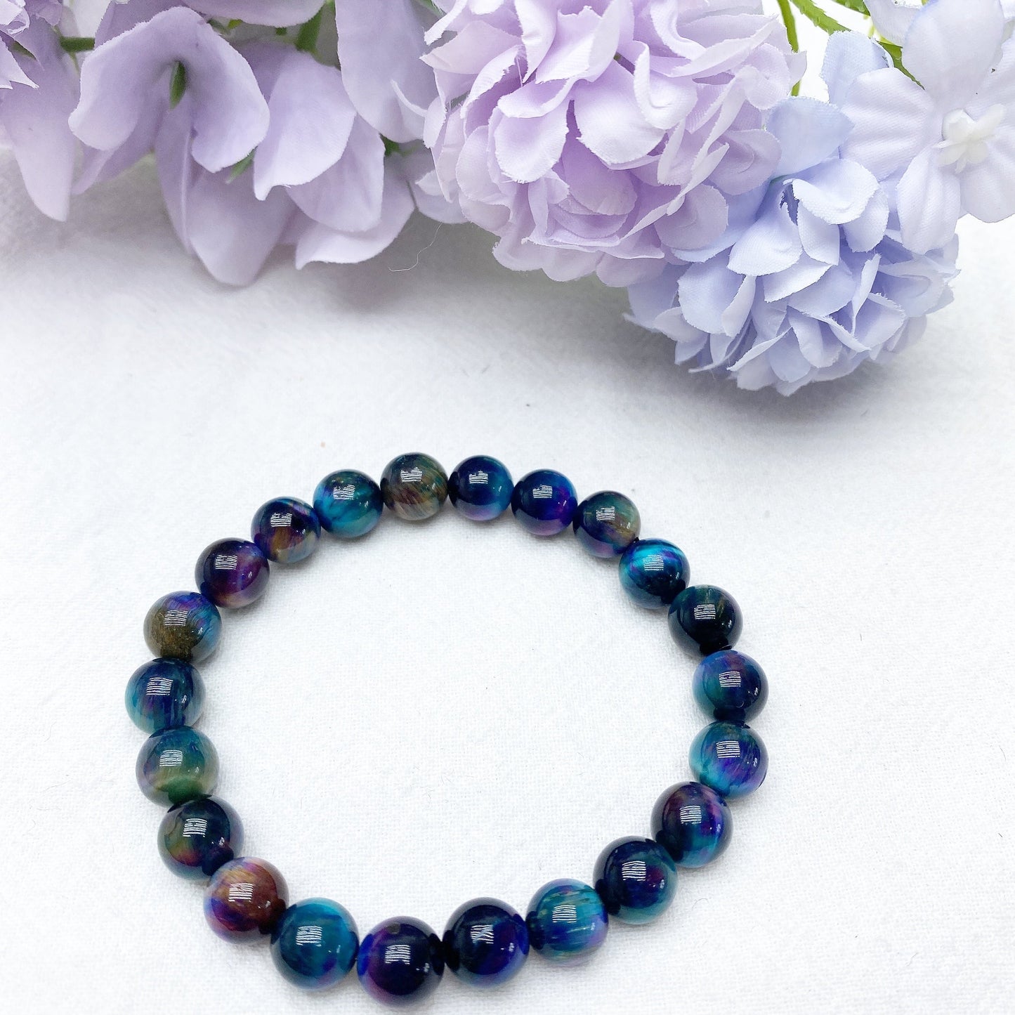 Galaxy Tiger Eye & Orca Onyx Chakra Bracelet 8mm