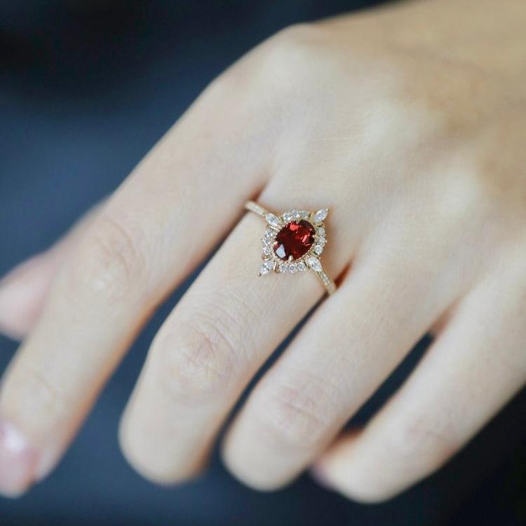 Garnet Baroque Ring