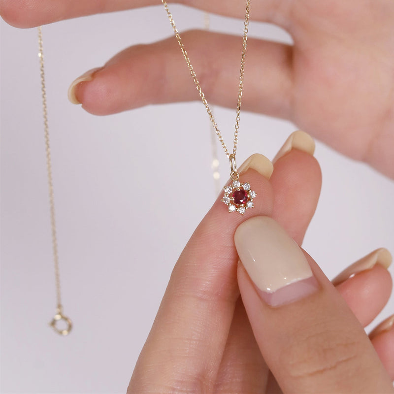 Garnet Blossom Necklace