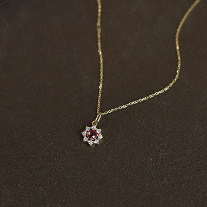 Garnet Blossom Necklace