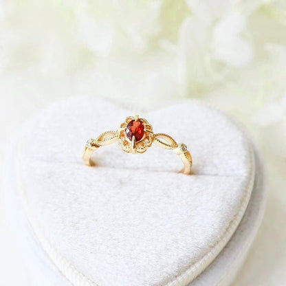 [sample ] Garnet Fleur Ring