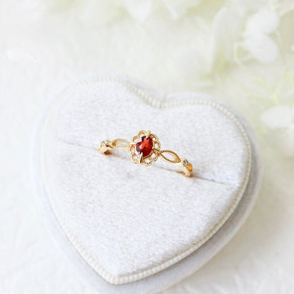 [sample ] Garnet Fleur Ring
