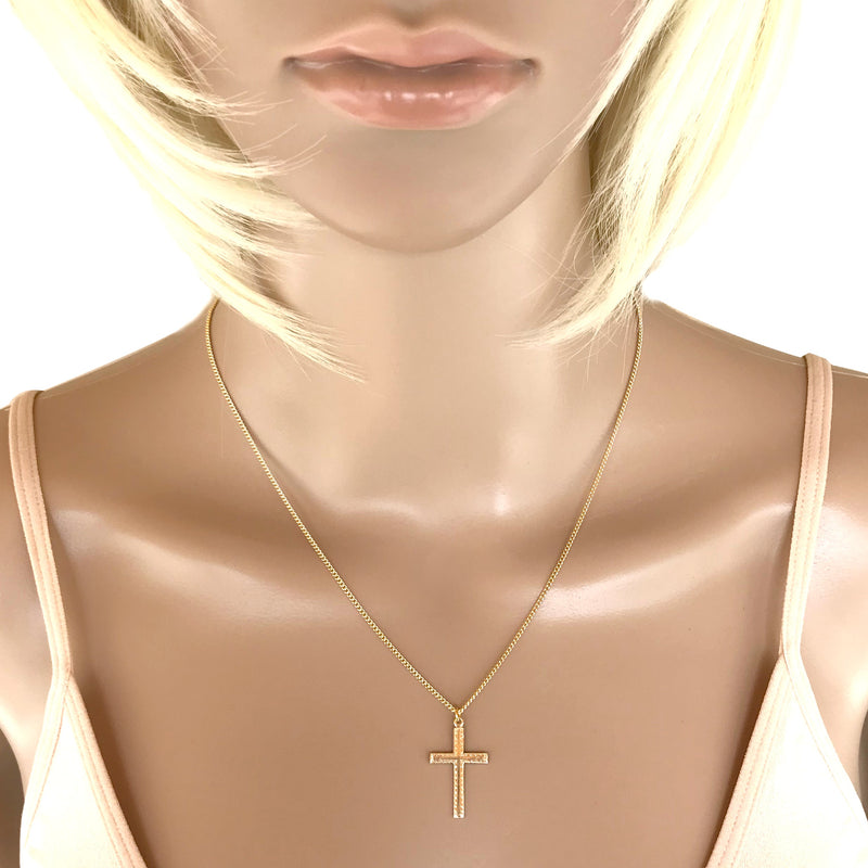 14k Gold-filled Flat Cross Pendant Necklace, 18