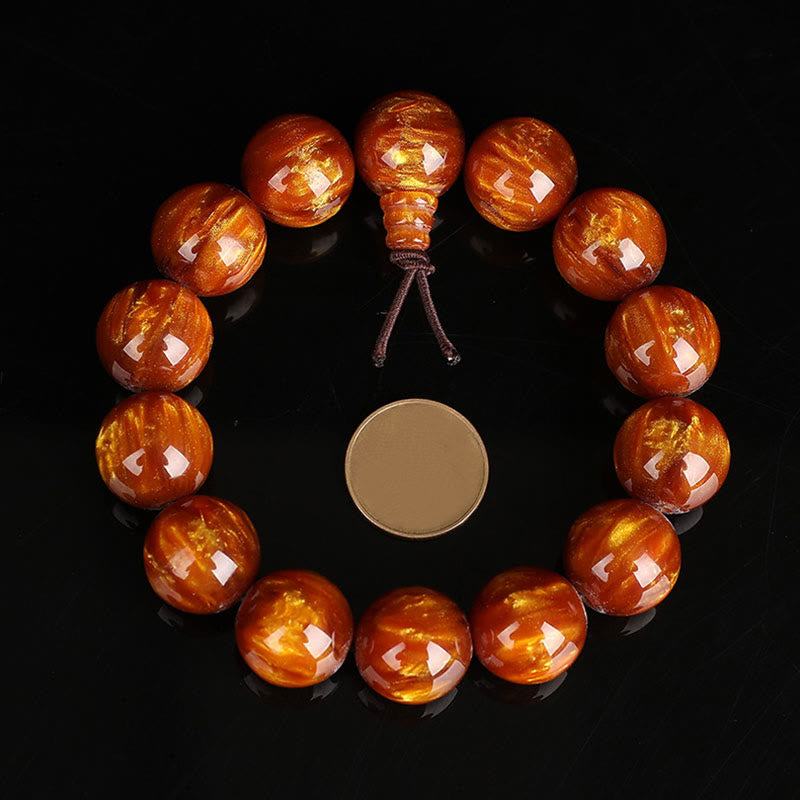 Golden Sea Willow Wrist Mala Bracelet for Success & Healing