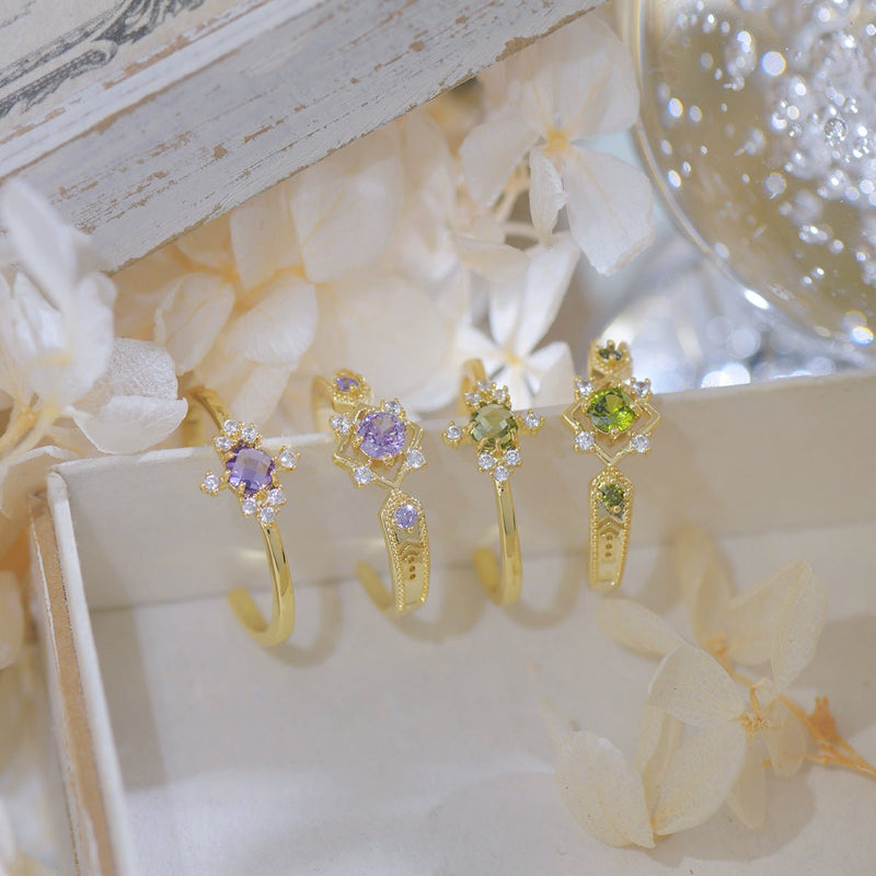Peridot Baroque Ring Set