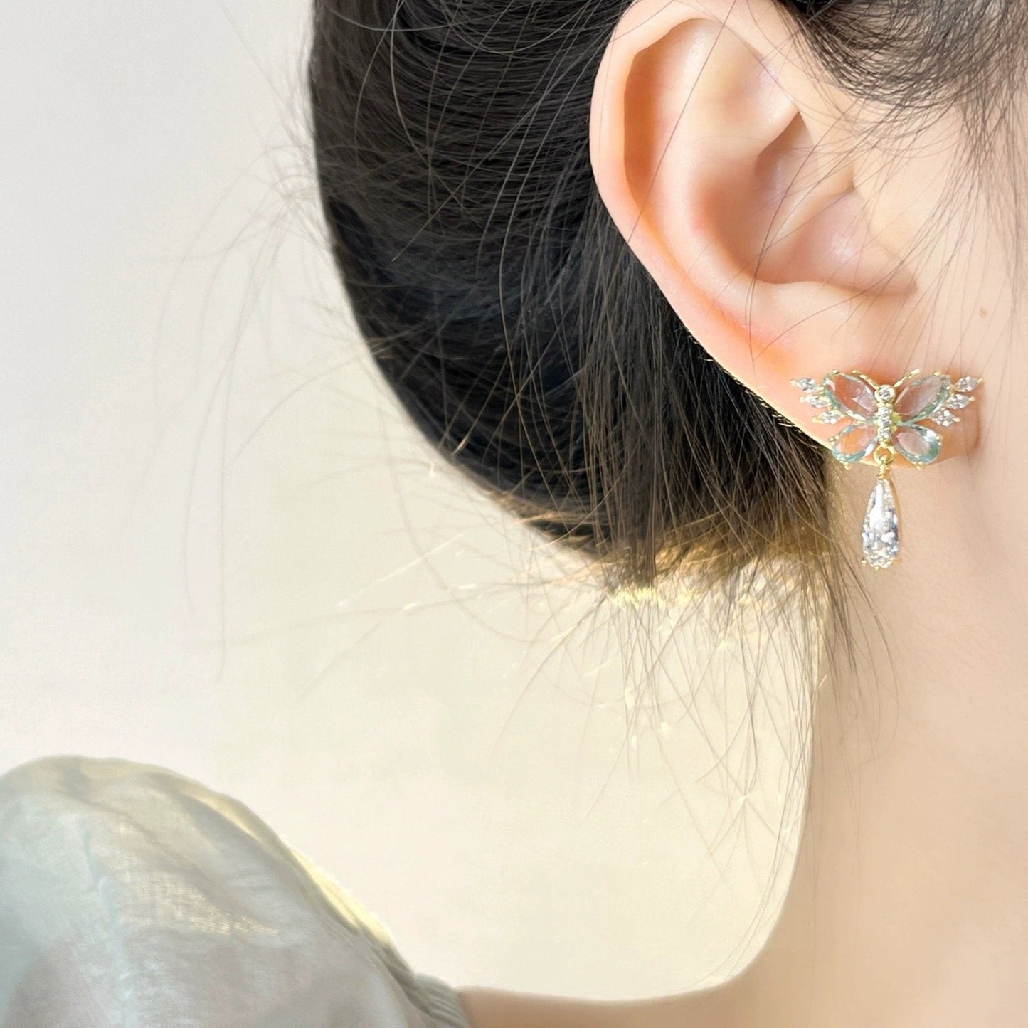 Green Butterfly Earrings