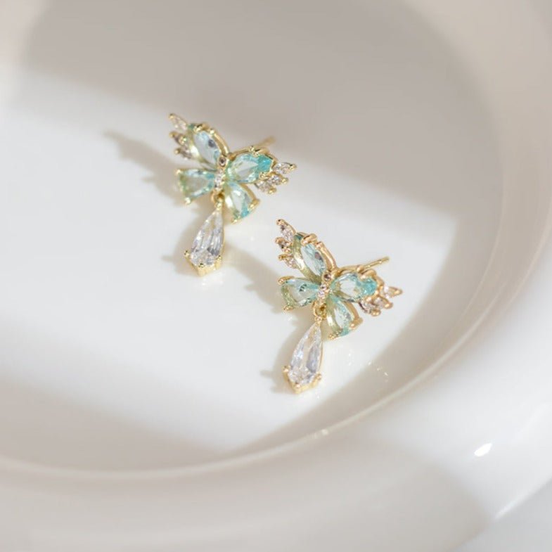 Green Butterfly Earrings