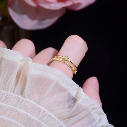 [] Elise Green Gem Ring