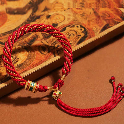 Handmade Tibetan Red String Bracelet for Luck and Protection
