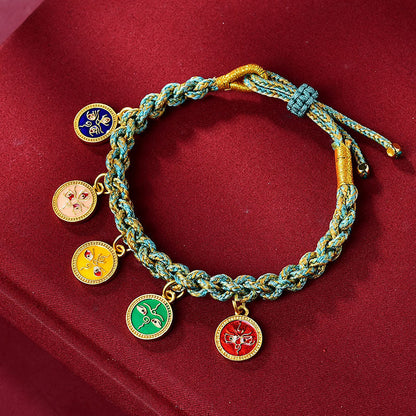 Handmade Tibetan Rope Spiritual Bracelet | Five Gods of Wealth