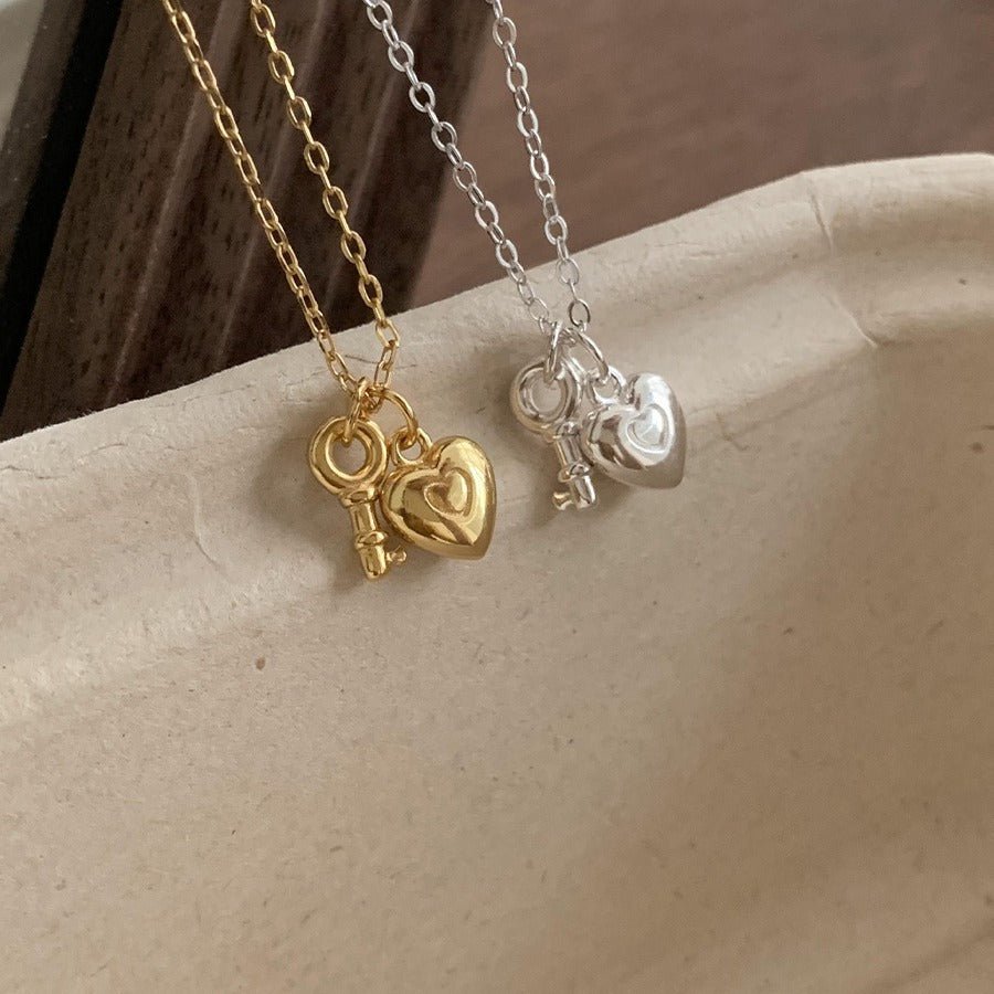 Heart Lock Necklace in Gold