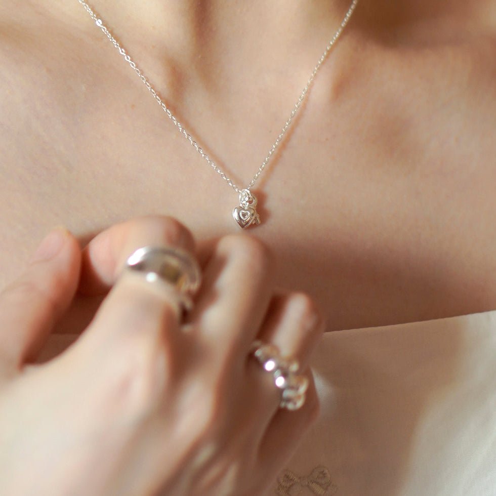 Heart Lock Necklace in Silver