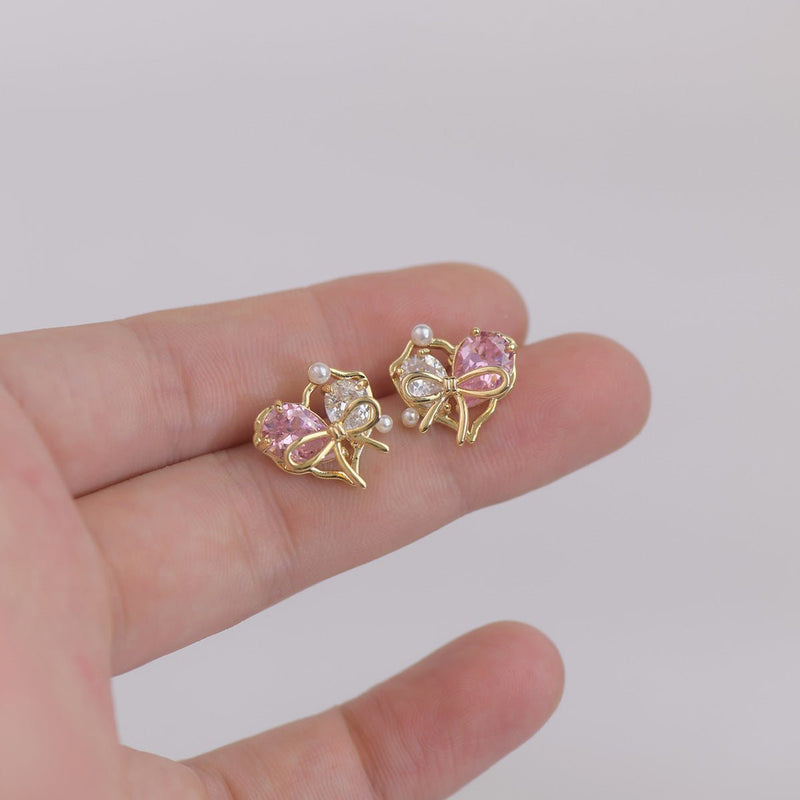 [sample ] Samantha Heart Stud Earrings
