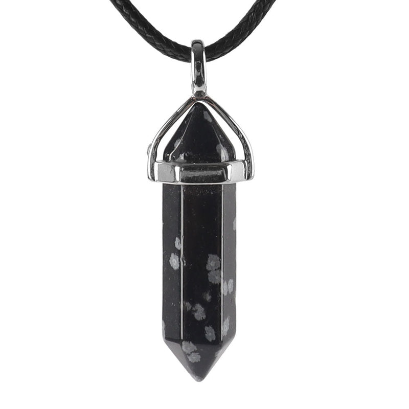 Hexagonal Chakra Pendant - Natural Gemstone Healing Crystal Necklace