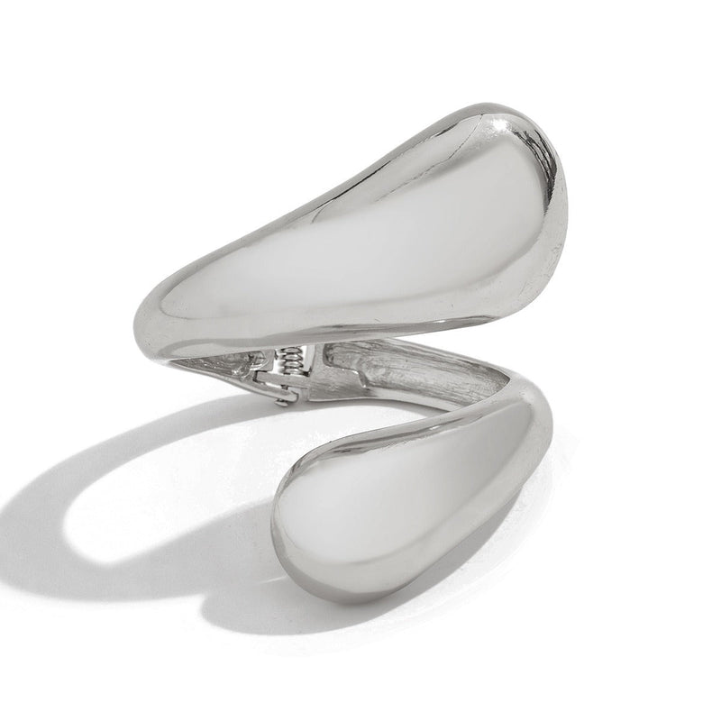 Gray Sculptural Teardrop Cuff