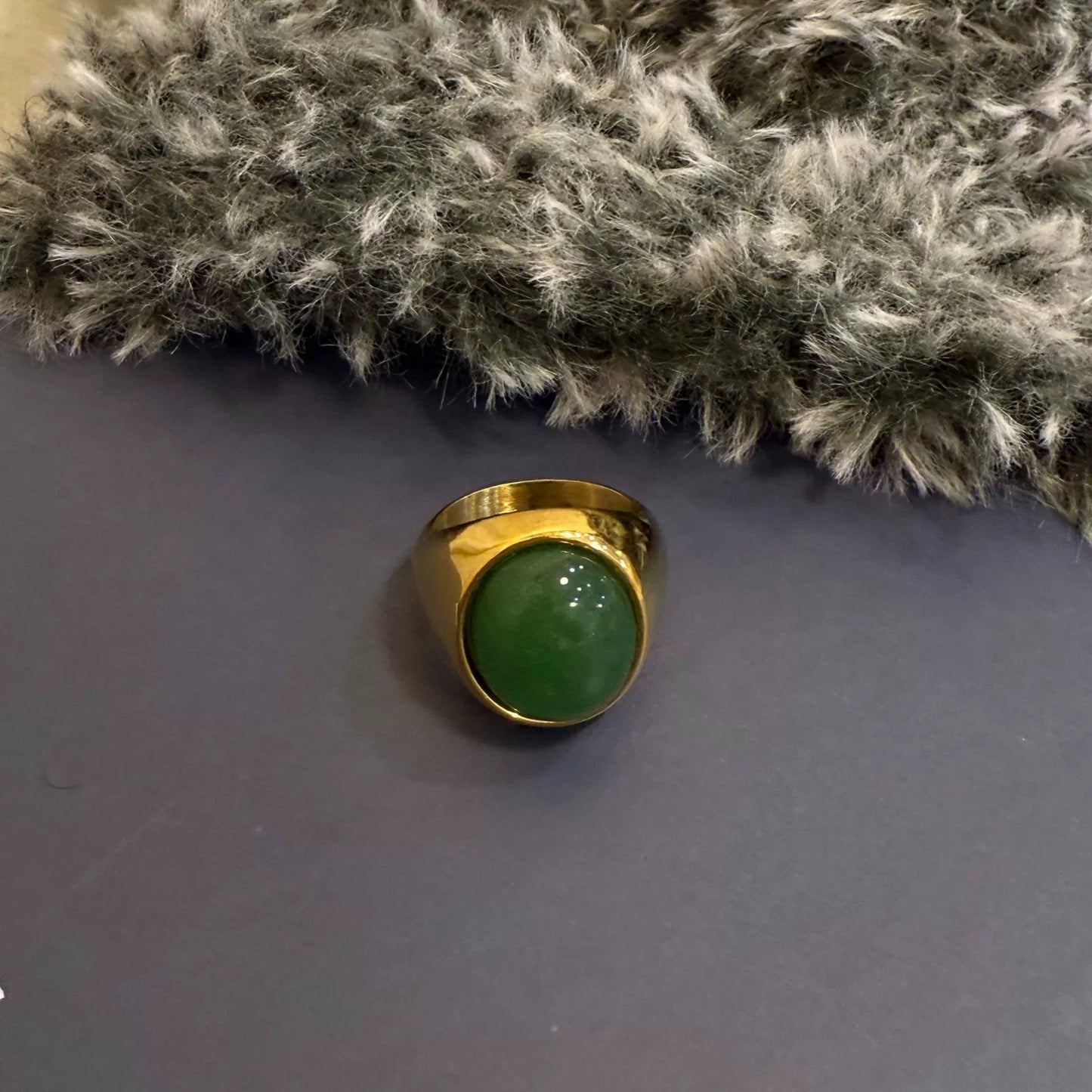 Aleiyah Sleek Oval Stone Ring