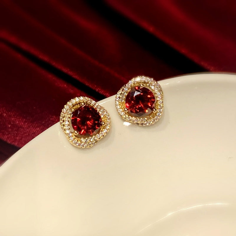 Ivana Ruby Stud Earrings