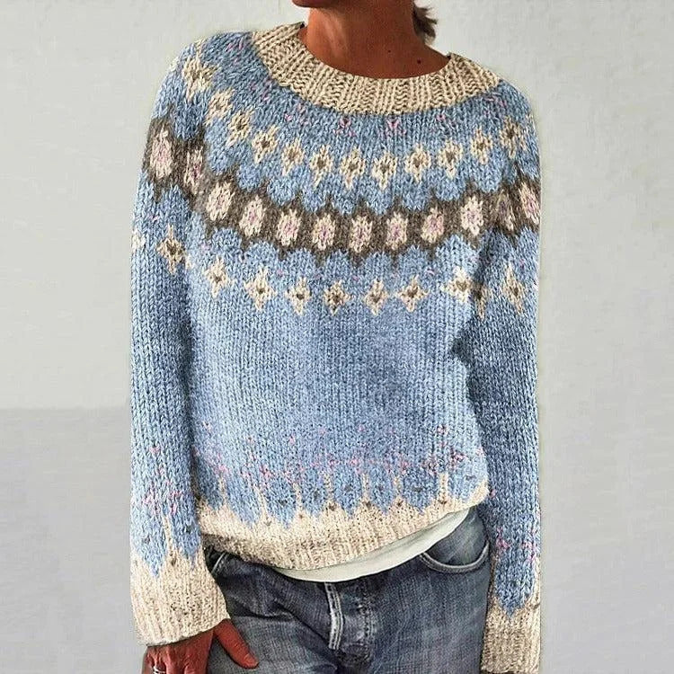 Jasmin Festive Knitted Women's Christmas Sweater with Reindeer Motif
