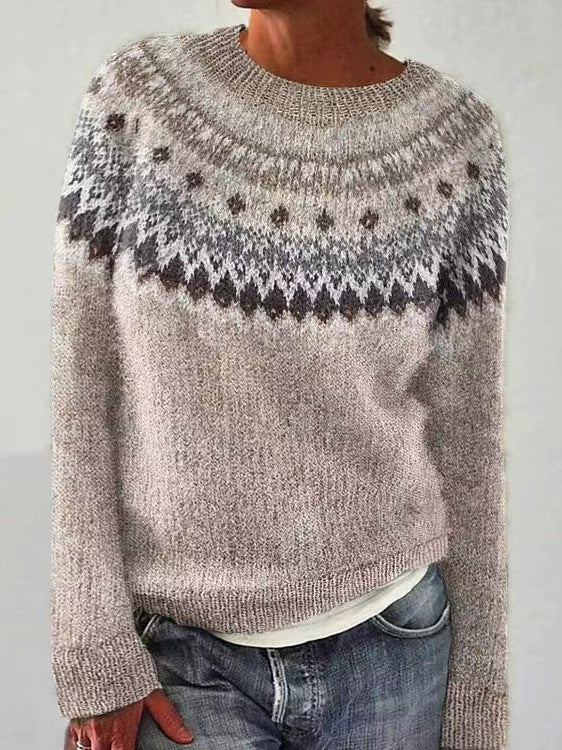 Jasmin Festive Knitted Women's Christmas Sweater with Reindeer Motif