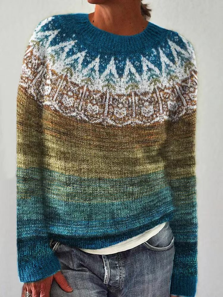 Jasmin Festive Knitted Women's Christmas Sweater with Reindeer Motif