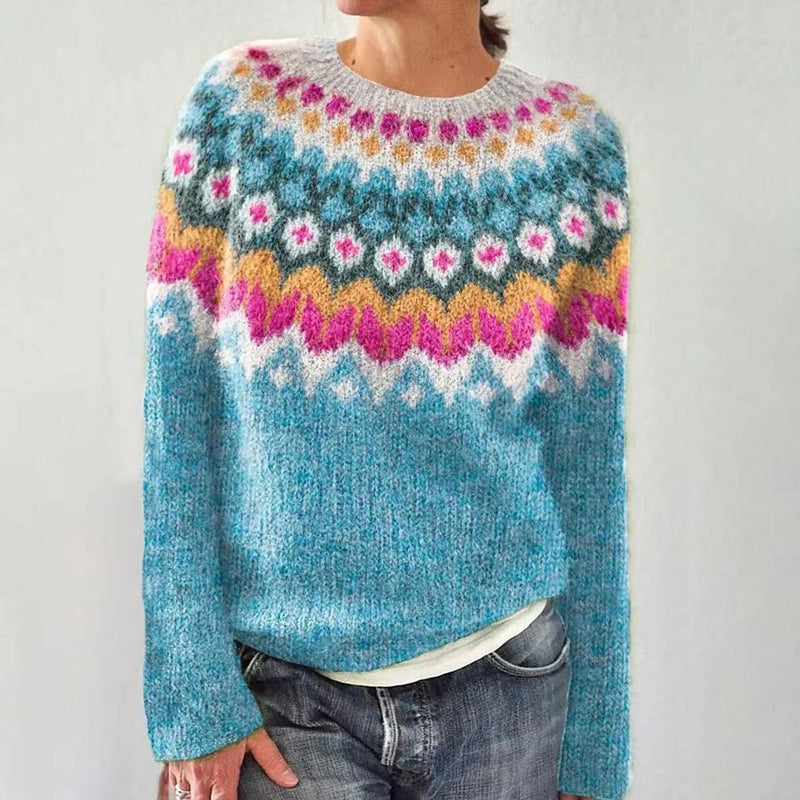 Jasmin Festive Knitted Women's Christmas Sweater with Reindeer Motif