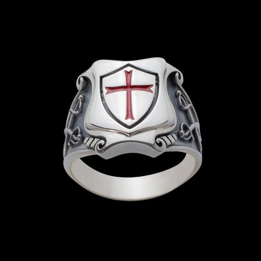 Knights Templar Red Cross Ring