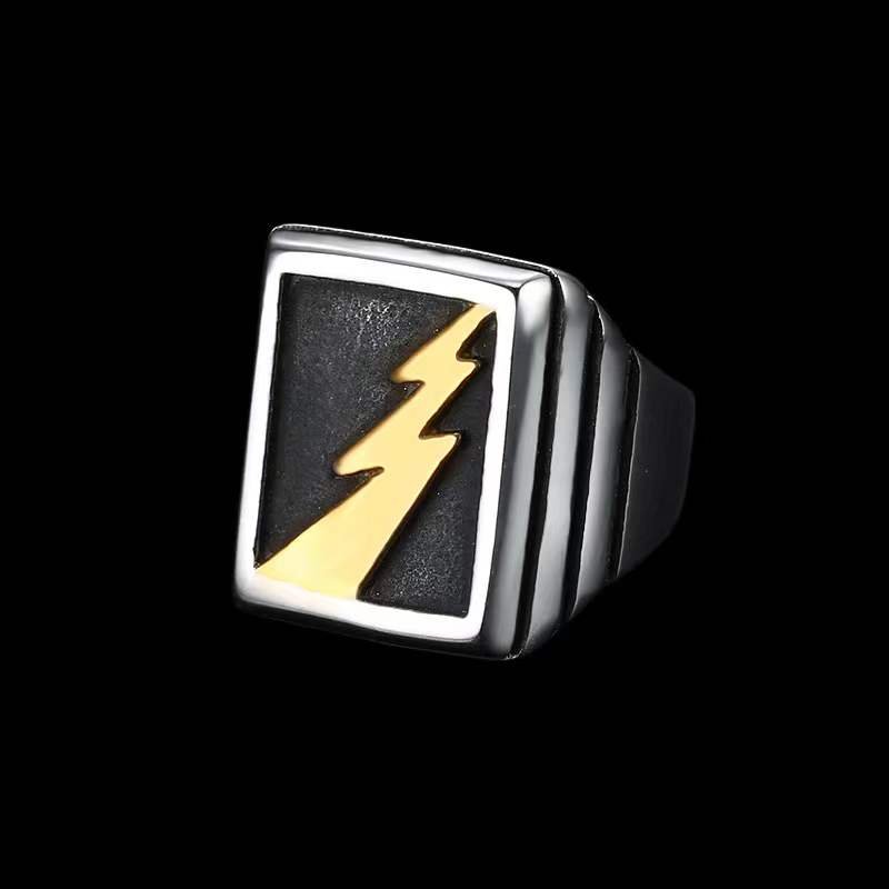 Lightning Bolt Signet Ring