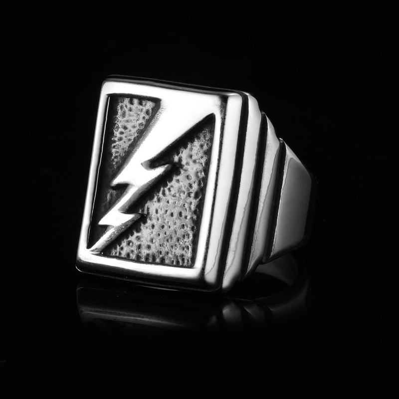 Lightning Bolt Signet Ring