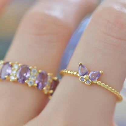 Lilac Butterfly Ring